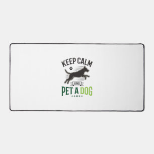 Keep Calm and Pet a Dog Vintage Engraving Design_1 Desk Mat