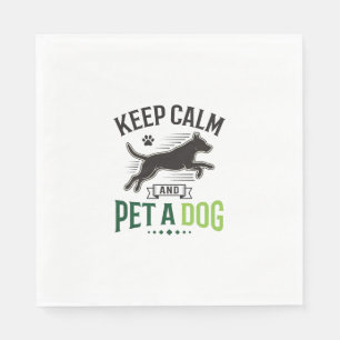 Keep Calm and Pet a Dog Vintage Engraving Design_1 Napkin