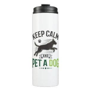 Keep Calm and Pet a Dog Vintage Engraving Design_1 Thermal Tumbler