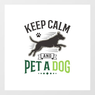 Keep Calm and Pet a Dog Vintage Engraving Design_1 Window Cling
