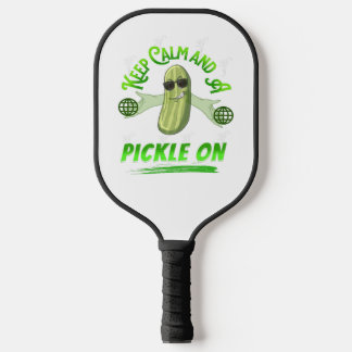Keep Calm and Pickle On Pickleball T-Shirt Paddle