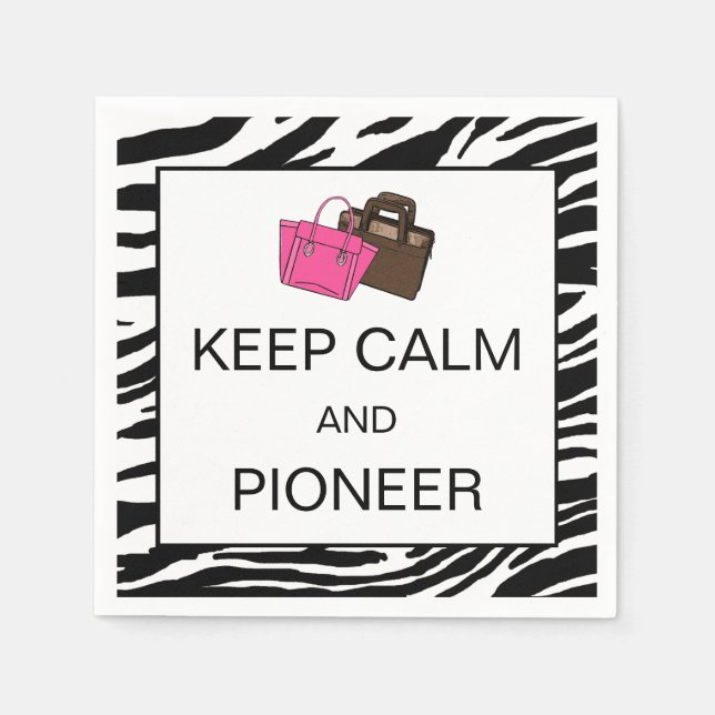 "KEEP CALM AND PIONEER" PAPER NAPKINS (Front)