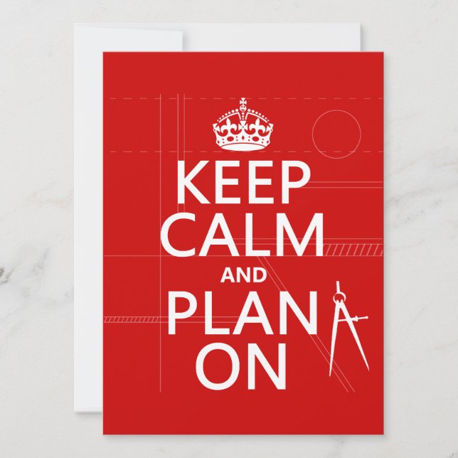 Keep Calm and Plan On (in any colour) Invitation (Front)