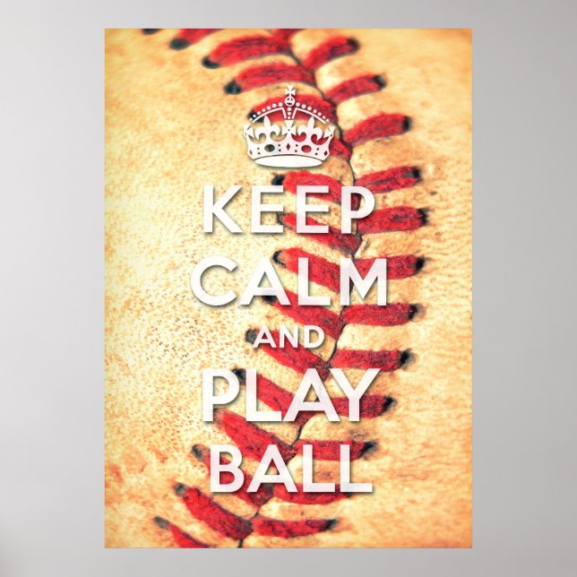 keep calm and play ball poster (Front)