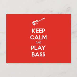 Keep Calm and Play Bass Postcard