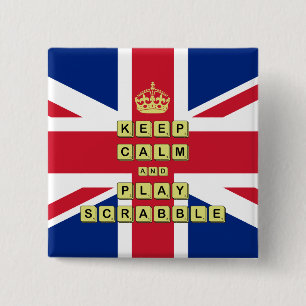 Keep Calm And Play Board Games 15 Cm Square Badge