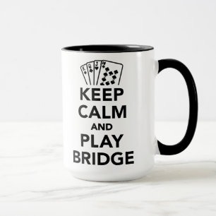 Keep calm and play bridge mug