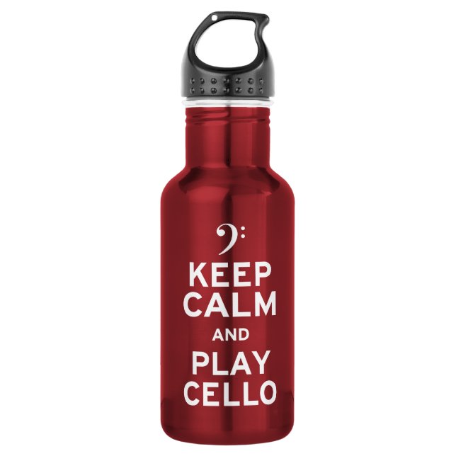 Keep Calm and Play Cello 532 Ml Water Bottle (Front)