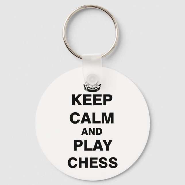 Keep Calm and Play Chess Key Ring (Front)