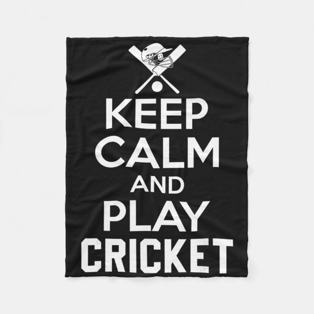 Keep Calm And Play Cricket 2  Fleece Blanket (Front)