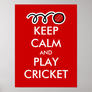 Keep calm and play cricket   Custom Poster parody