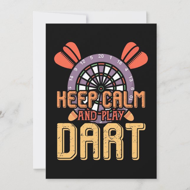 Keep Calm And Play Dart Invitation (Front)