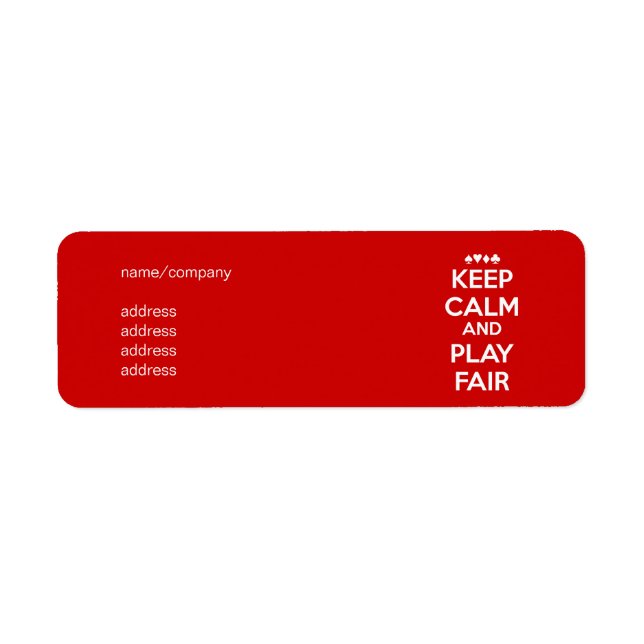 Keep Calm And Play Fair (Front)