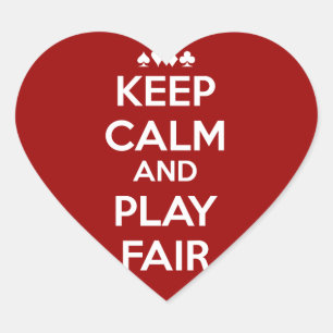 Keep Calm And Play Fair Heart Sticker