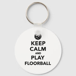 Keep calm and play Floorball Key Ring