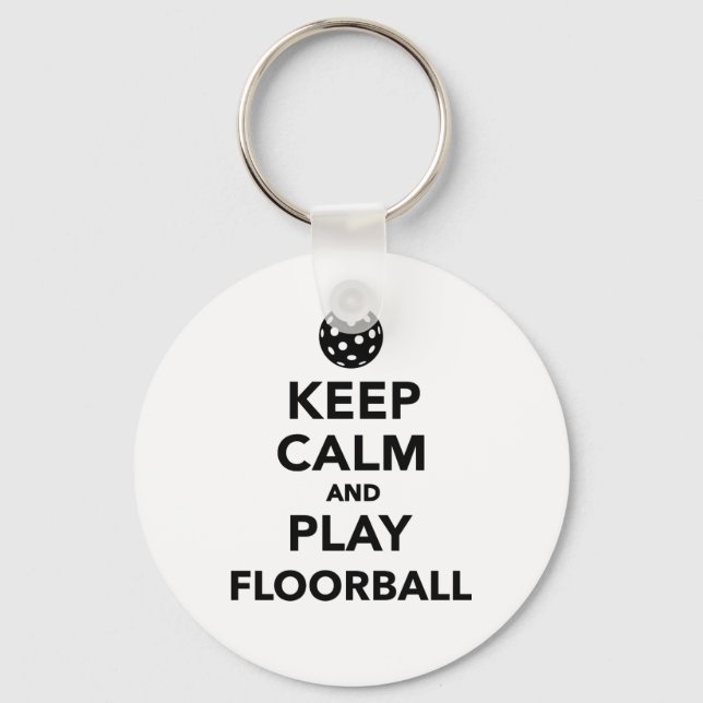 Keep calm and play Floorball Key Ring (Front)