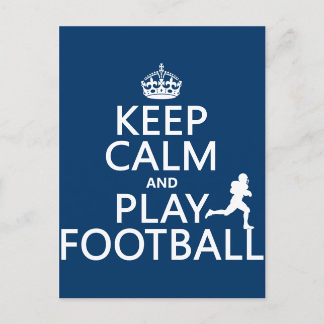 Keep Calm and Play Football (American Football) Postcard (Front)