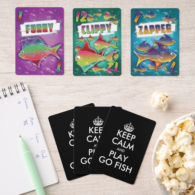 Keep calm and play Go Fish custom playing cards (Insitu (Game Night))