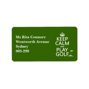 Keep Calm and Play Golf - all colours Label