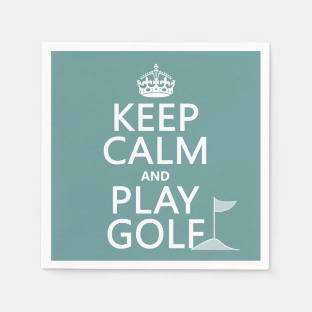 Keep Calm and Play Golf - all colours Napkin (Front)
