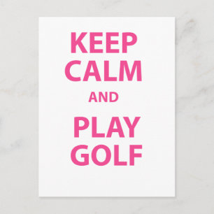 Keep Calm and Play Golf Postcard