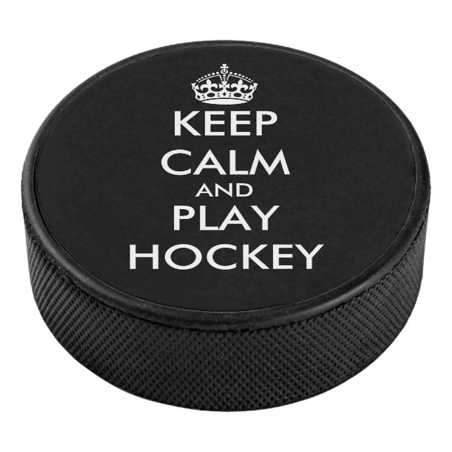 Keep calm and play hockey custom puck gift (3/4)