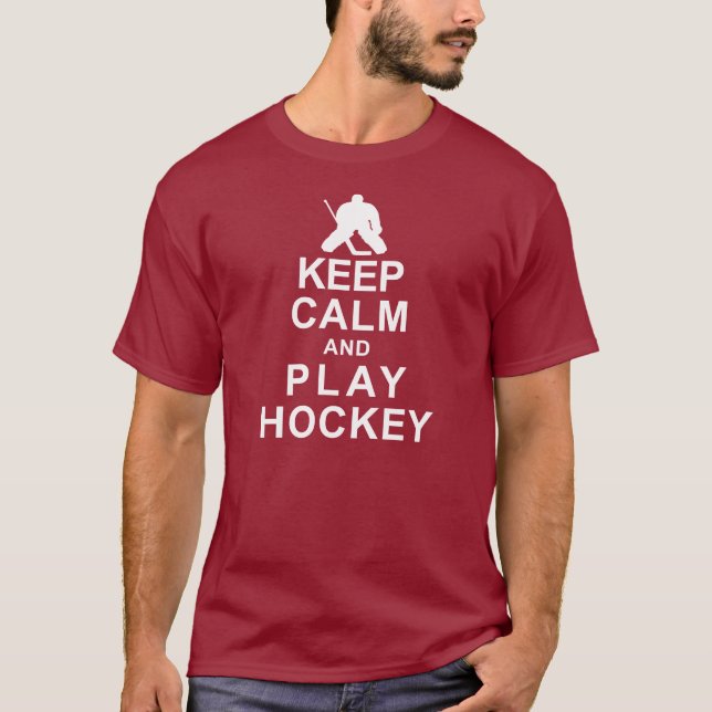 Keep Calm and Play Hockey T-Shirt (Front)