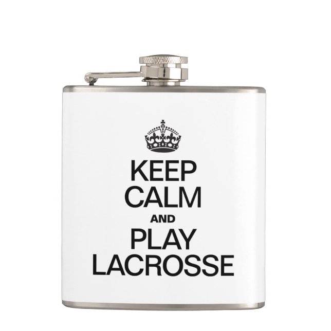 KEEP CALM AND PLAY LACROSSE HIP FLASK (Front)