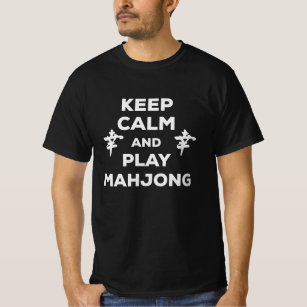 Keep Calm And Play Mahjong Funny Slogan game T-Shirt
