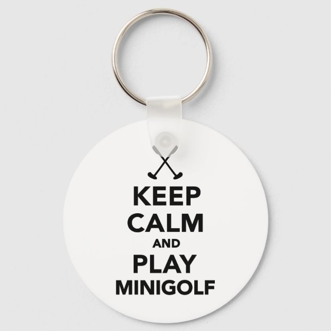 Keep calm and play Minigolf Key Ring (Front)