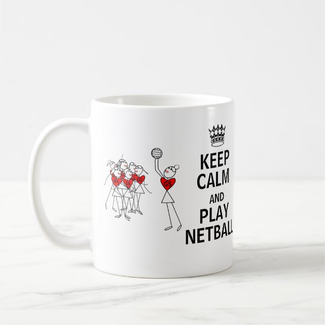 Keep Calm and Play Netball Positions Coffee Mug (Left)