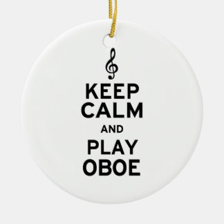 Keep Calm and Play Oboe Ceramic Tree Decoration