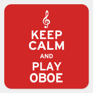 Keep Calm and Play Oboe Square Sticker