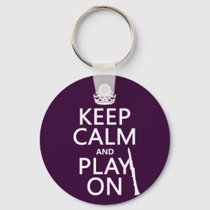 Keep Calm and Play On (clarinet) (any colour) Key Ring