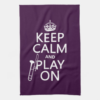 Keep Calm and Play On (Trombone)(any colour) Tea Towel
