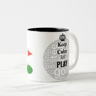 Keep Calm And Play Personalised Golf Mug