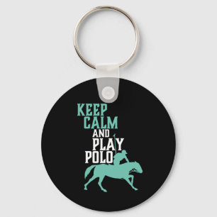 Keep Calm and Play Polo Sports Team Player Key Ring