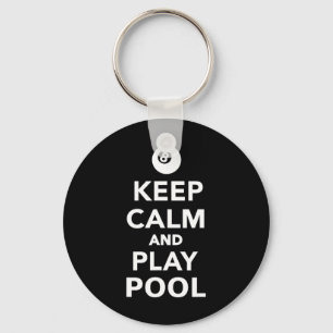 Keep Calm And Play Pool Billiards 1  Key Ring