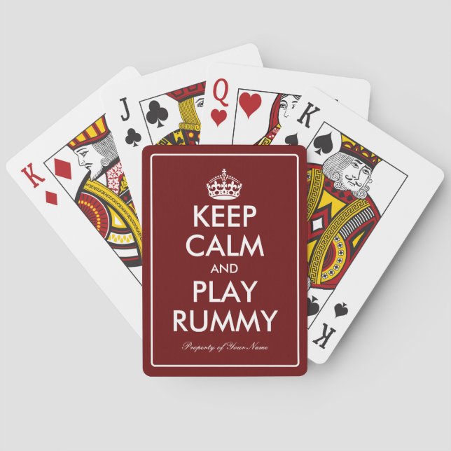 Keep calm and play rummy custom playing card deck (Back)
