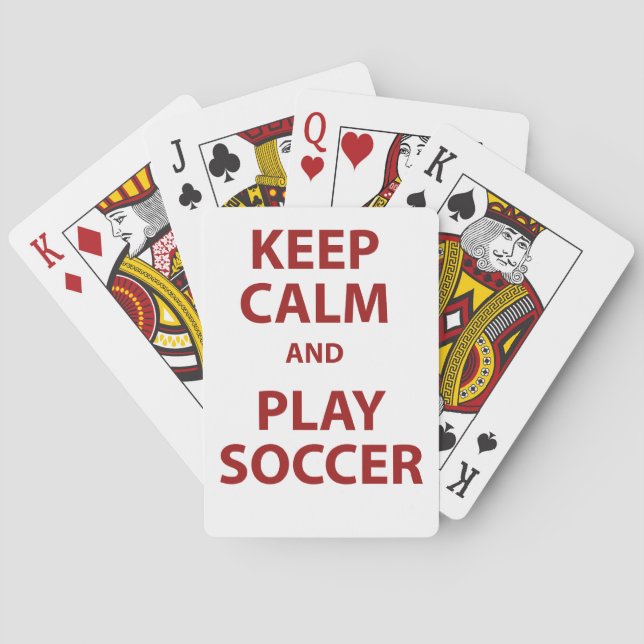 Keep Calm and Play Soccer Playing Cards (Back)