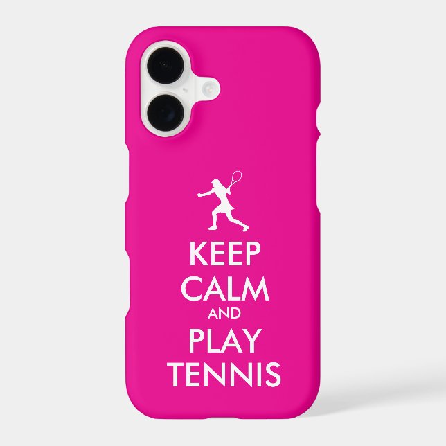 Keep Calm And Play Tennis funny neon pink (Back)