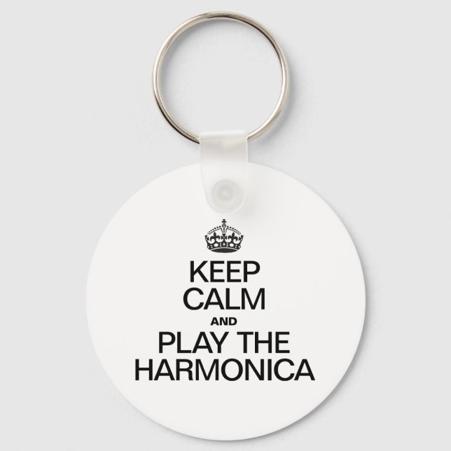 KEEP CALM AND PLAY THE HARMONICA KEY RING (Front)