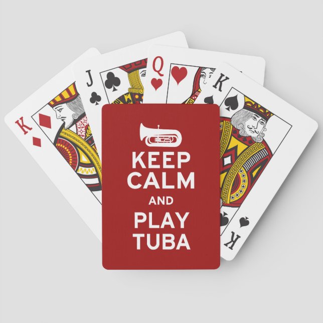 Keep Calm and Play Tuba Playing Cards (Back)