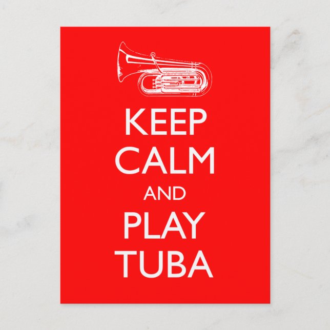 Keep calm and play tuba postcard (Front)