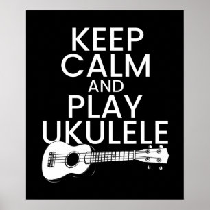 Keep Calm and Play Ukulele for Music Lover Poster