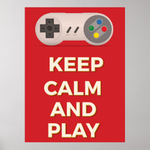 Keep Calm and Play vintage poster