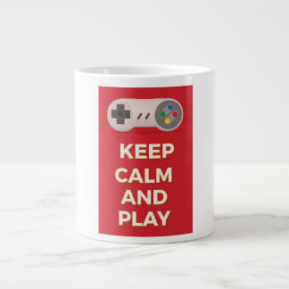 Keep Calm and Play vintage poster Large Coffee Mug