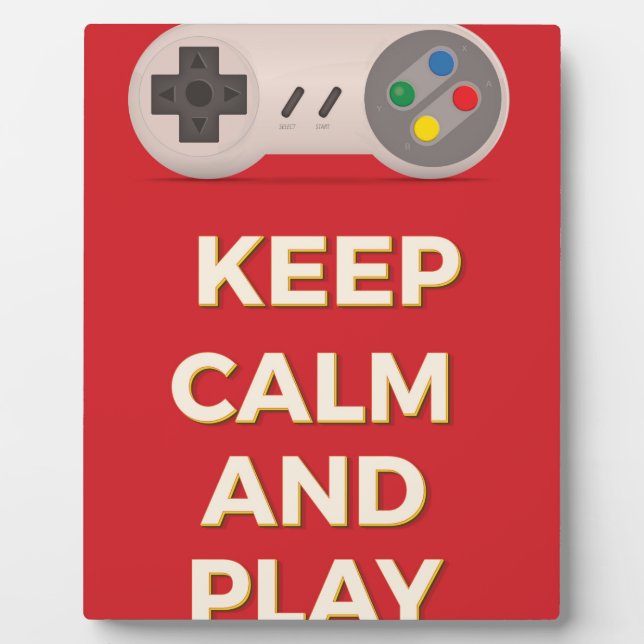 Keep Calm and Play vintage poster Plaque (Front)