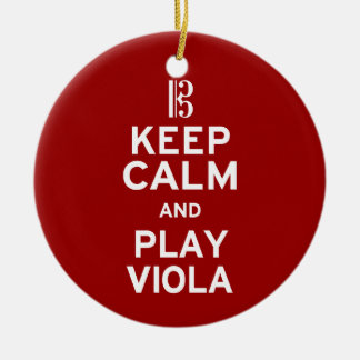 Keep Calm and Play Viola Ceramic Tree Decoration