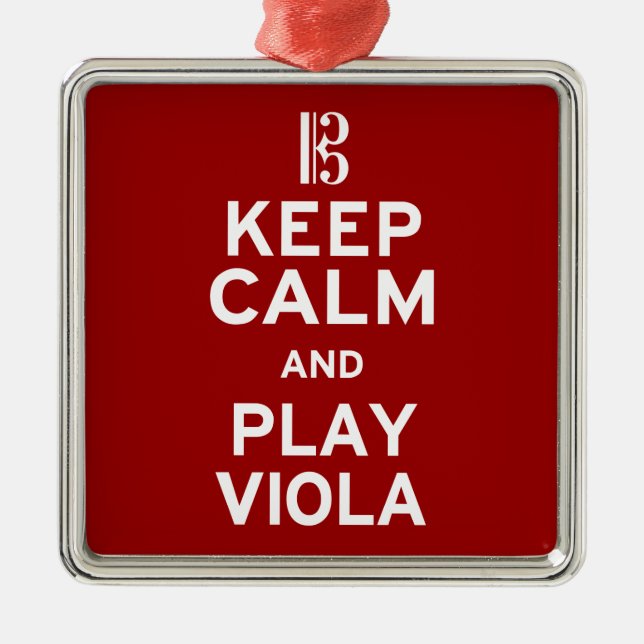 Keep Calm and Play Viola Metal Tree Decoration (Front)
